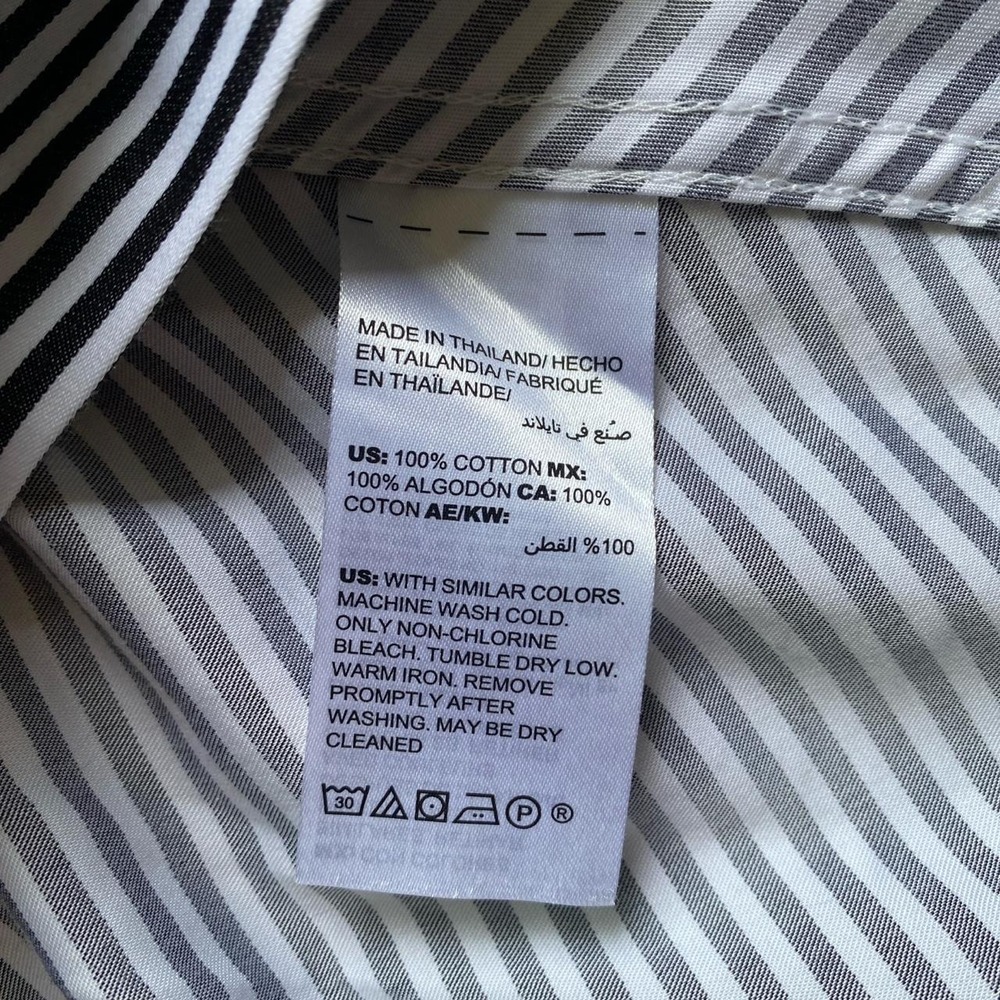 Chico's white and black striped cotton button-up shirt US Size 12/14 - Picture 4 of 8